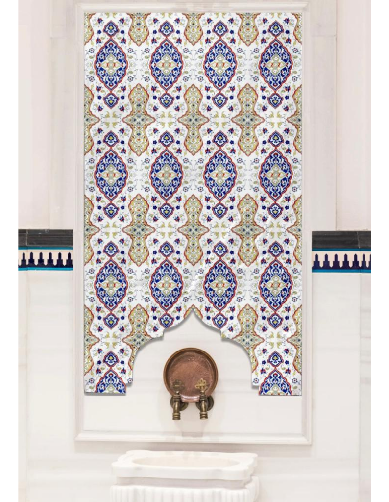 Amasya Hamam Çini- Hamam Çini Üretimi, Hamam Seramik, Türk Hamam Çinisi, Çini Pano, Kurna Arkası Çini Pano, Hamam Çinileri, Kurna Arkası Çini, Bath Tile, Hamam Çini Modelleri, Türk Hamamı Modelleri, Turkish Bath tile, Türk Hamamı Çinileri, Ev Tipi Hamam B