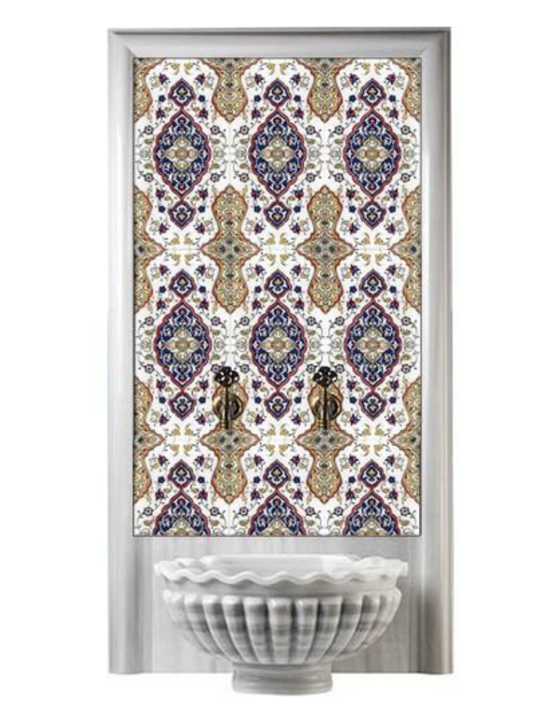 Hamam Çini-34- 80x160 Kurna Arkası Çini Tarçın Ulama, Hamam banyo modelleri, Lider Çini 