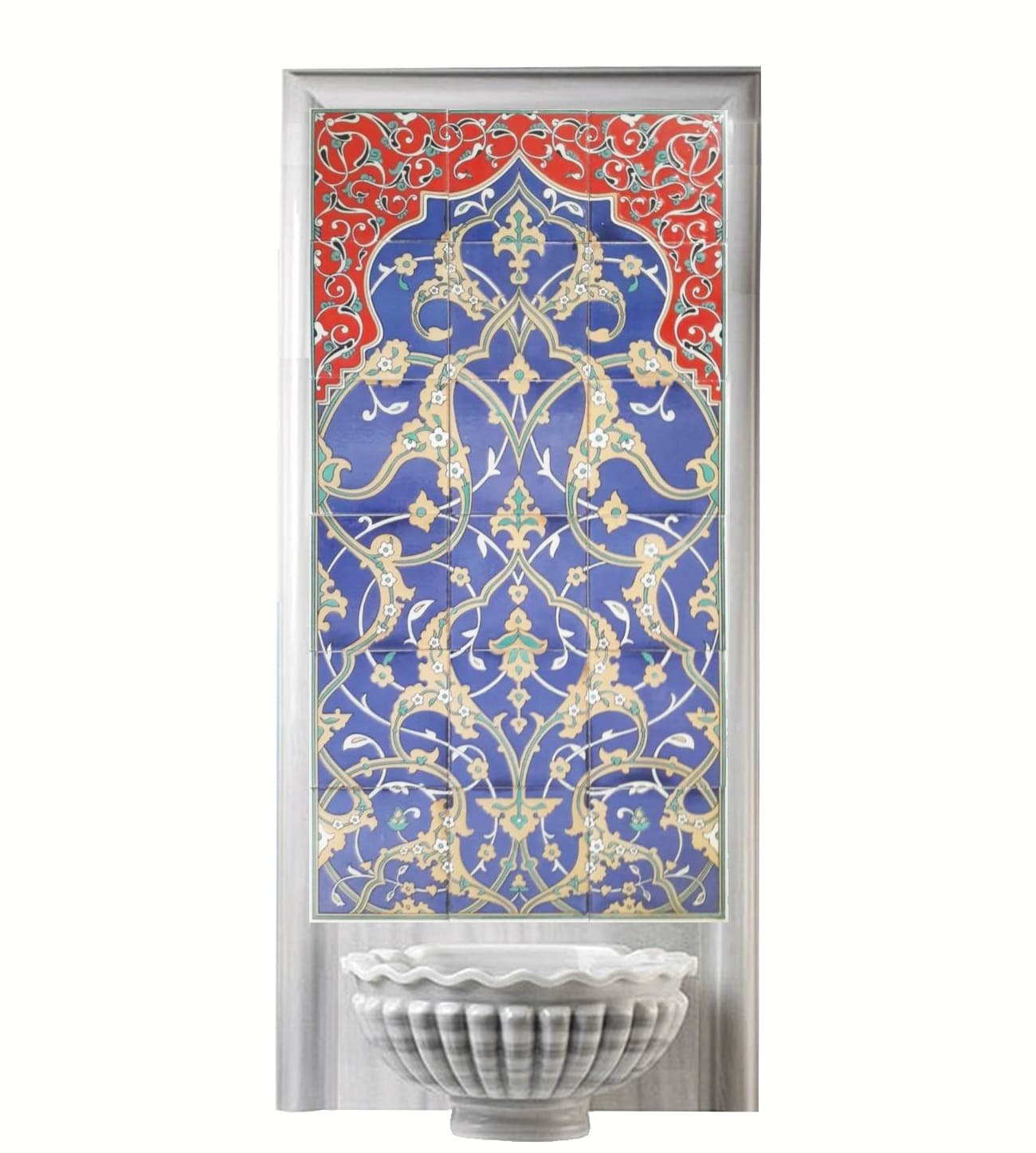 Hamam Çini-118- 60x120 Kurna Arkası Çini Porselen Pano Modelleri, Lider Çini