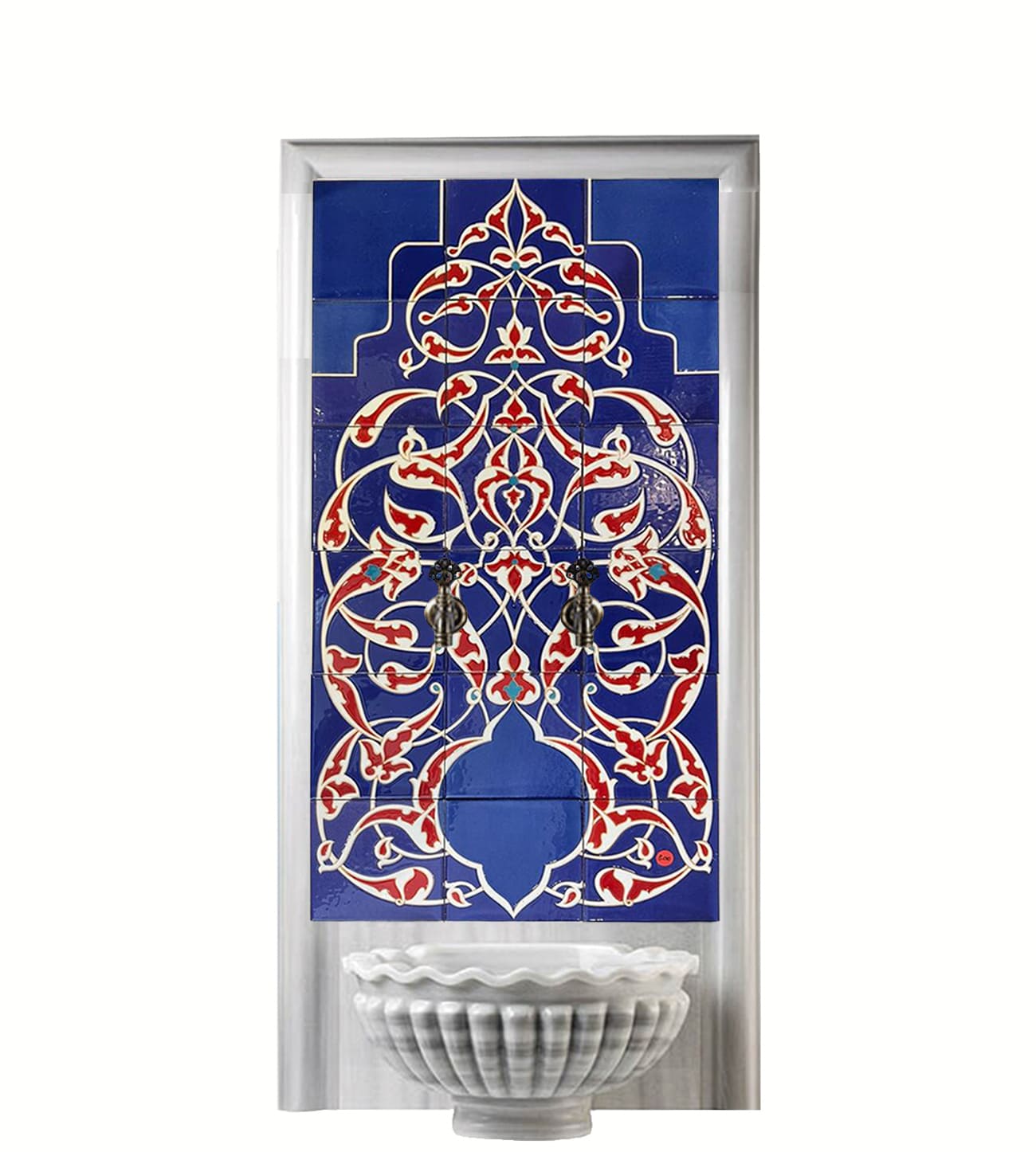 Hamam Çini-119- 60x160 Türk Hamamı Çini Porselen Pano Modelleri, Lider Çini 