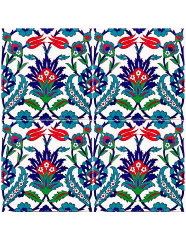 20x20 Hamam Çini-25- 20X20 Kütahya Çini Seramik,  Turkish Tile, Kurna Arkası Çini, Lider Çini