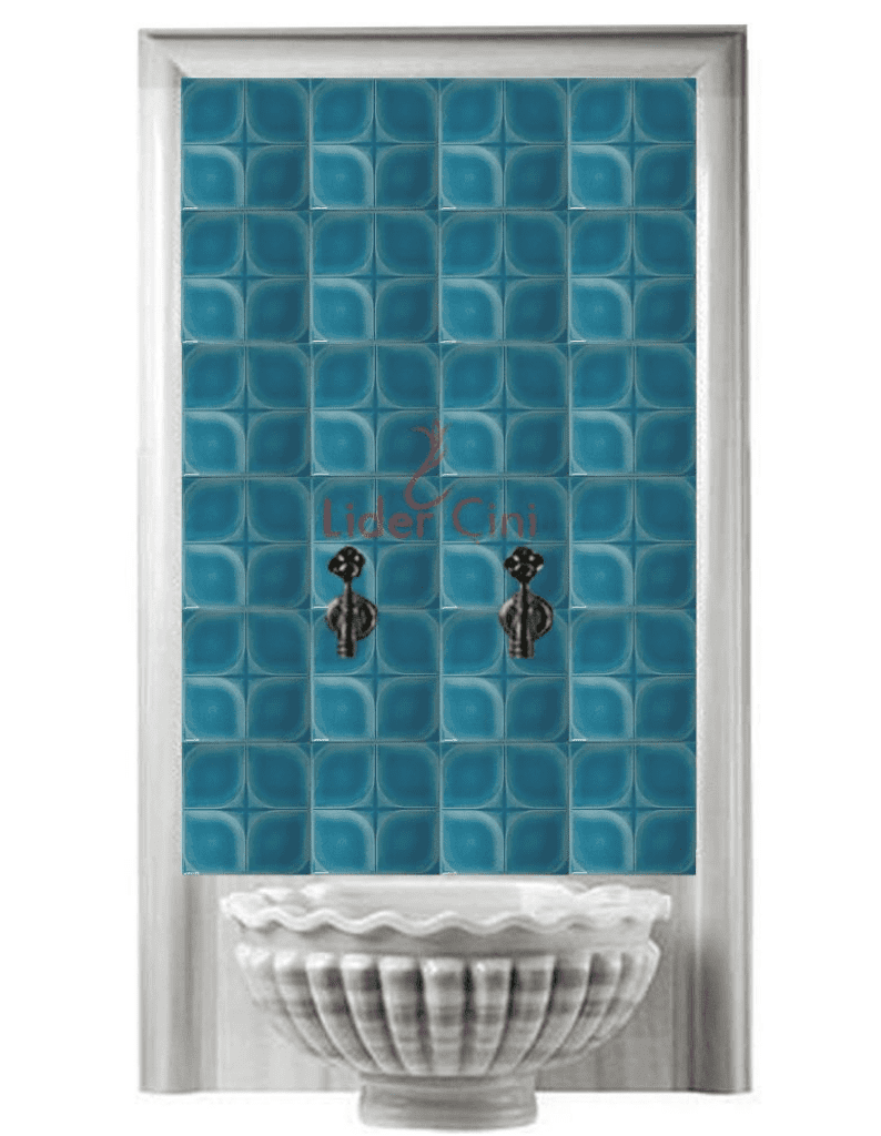 Hamam Çini-14- 80x160 Kabartmalı Turkuaz 13x13 Hamam Çinisi, Osmanlı Hamamı Çini Modelleri, Lider Çini