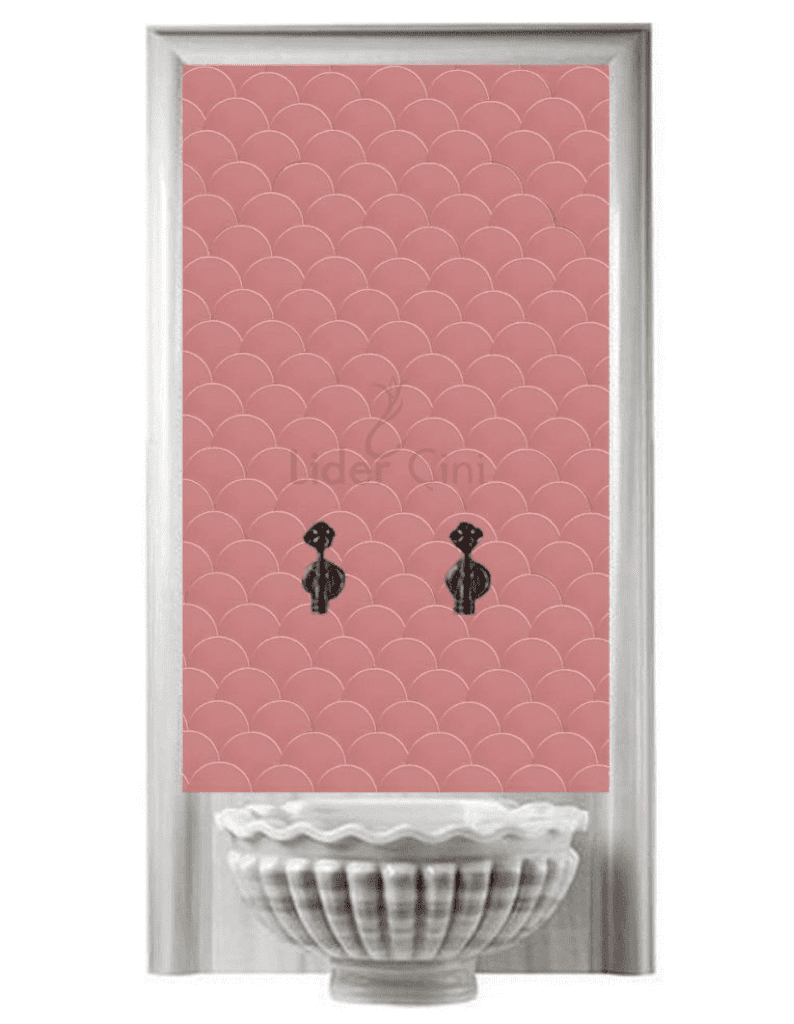 Hamam Çini-09- 80x160  Balık Pulu Acık Pembe Hamam Çini Seramik, Lider Çini